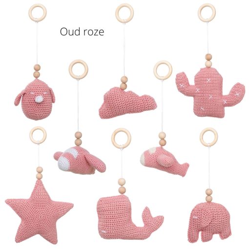 losse speeltjes voor de babygym oud roze Sassefras