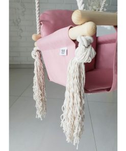 houten babyschommel met bunny oren roze tassels Sassefras Meisjes Speelgoed