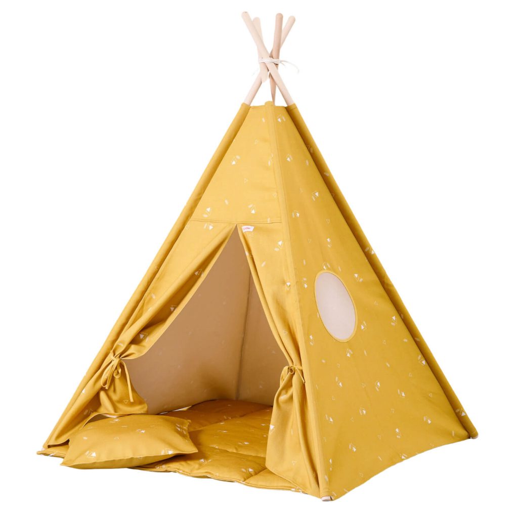 teller Experiment Herenhuis Wigiwama Speelgoed Tipi Tent Sunny Mustard | Sassefras >>