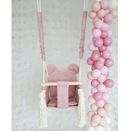 schommel met berenoortjes roze met ballonnen Sassefras